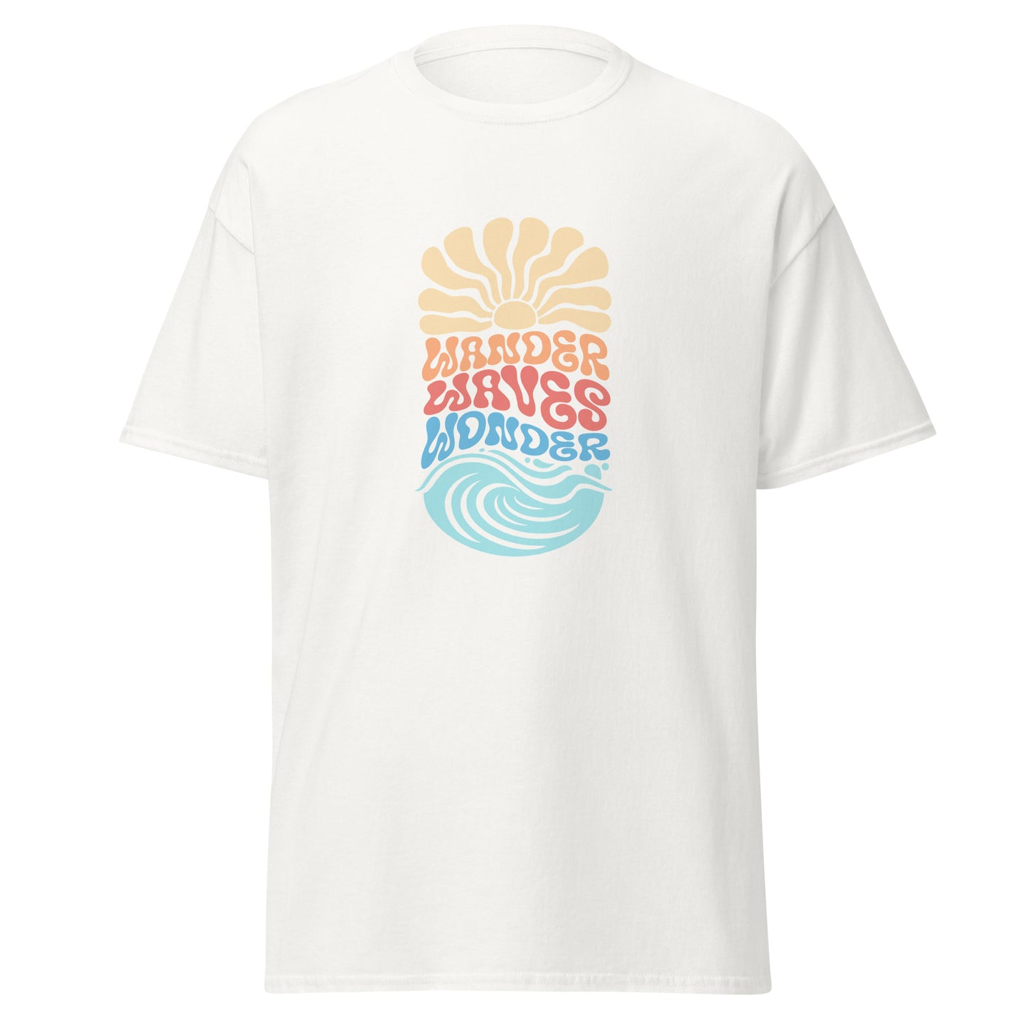 Casual Minimalist T-Shirt Featuring Abstract Waves