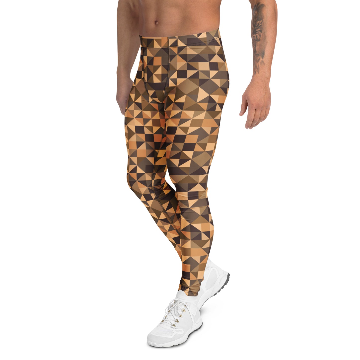 Geometric Triangle Print for Men’s Athletic Wear Leggings