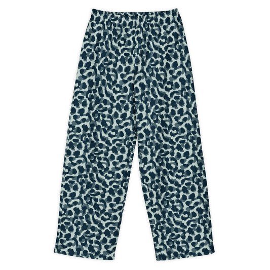 Stylish Camouflage Leopard Print Unisex Cotton Wide-Leg Pants for Casual Wear