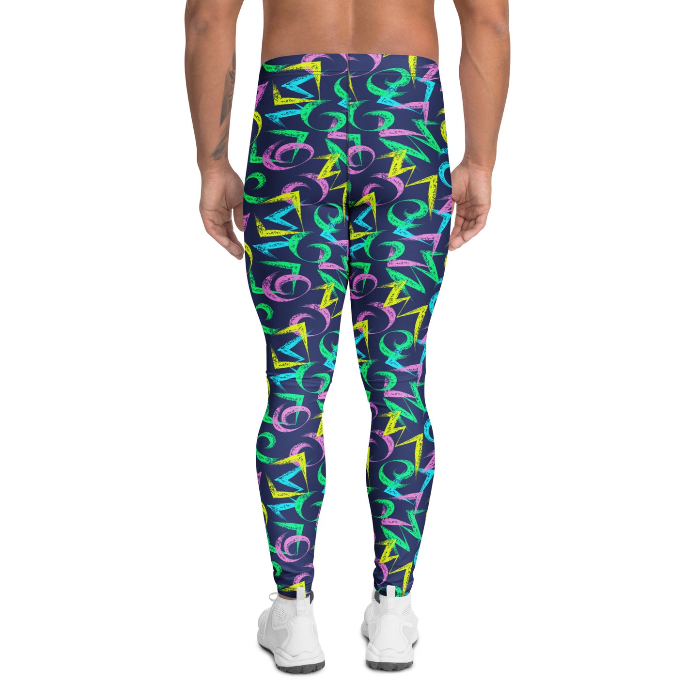 Artistic Paint Stroke Patterns on Men’s Leggings