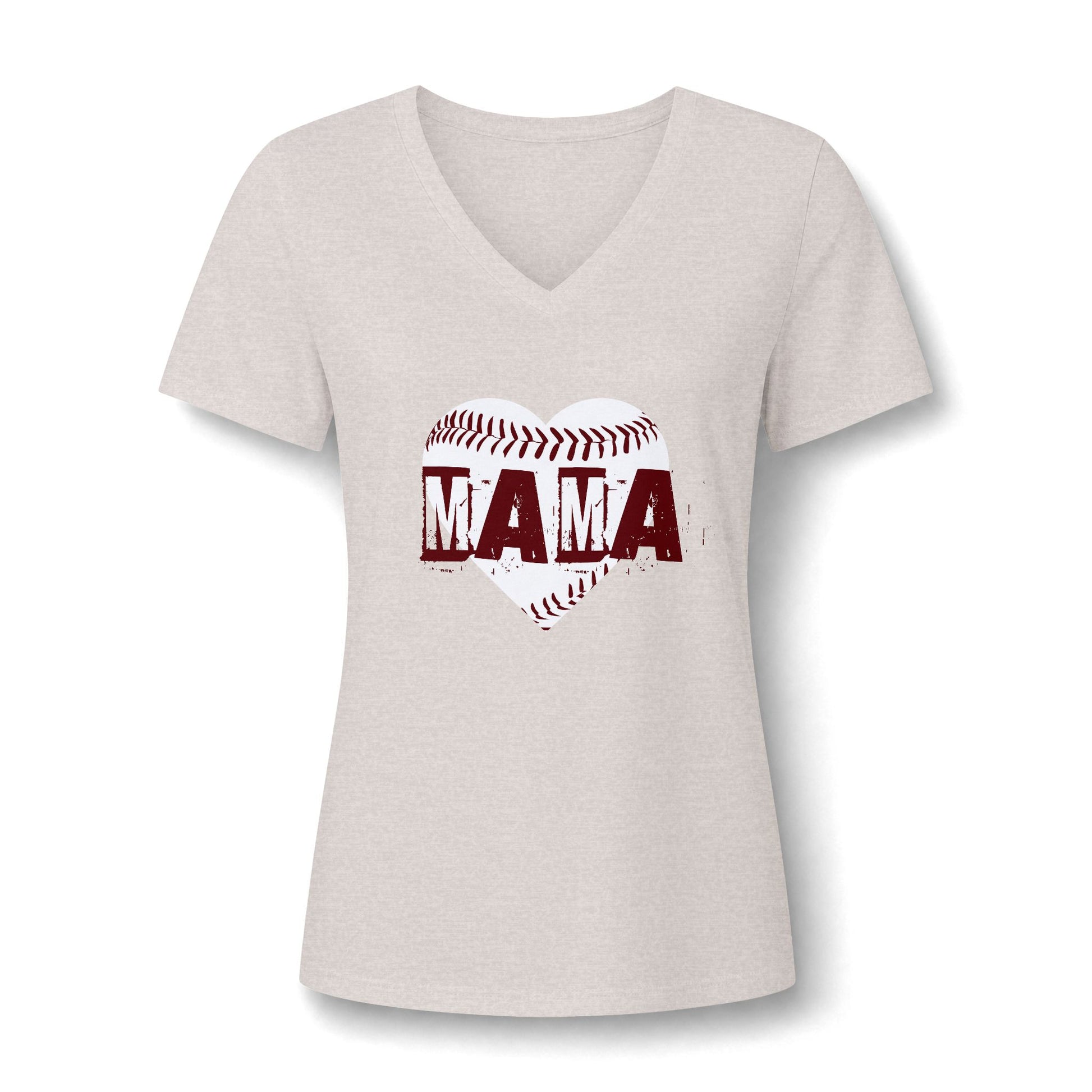 Baseball MAMA Graphic Women's V-Neck T-Shirt