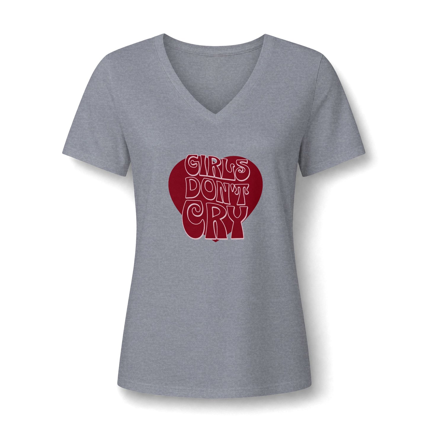 Bold Comfy Feminine Girls Don't Cry Women's V-Neck T-Shirt for Casual Wear