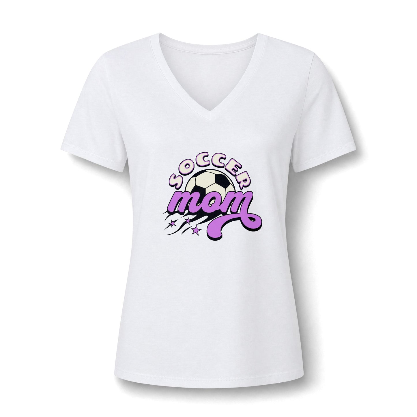 Bold Soccer Mom Graphic Women's V-Neck T-Shirt for Casual Wear