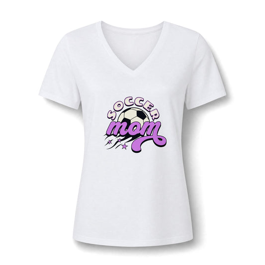 Bold Soccer Mom Graphic Women's V-Neck T-Shirt for Casual Wear