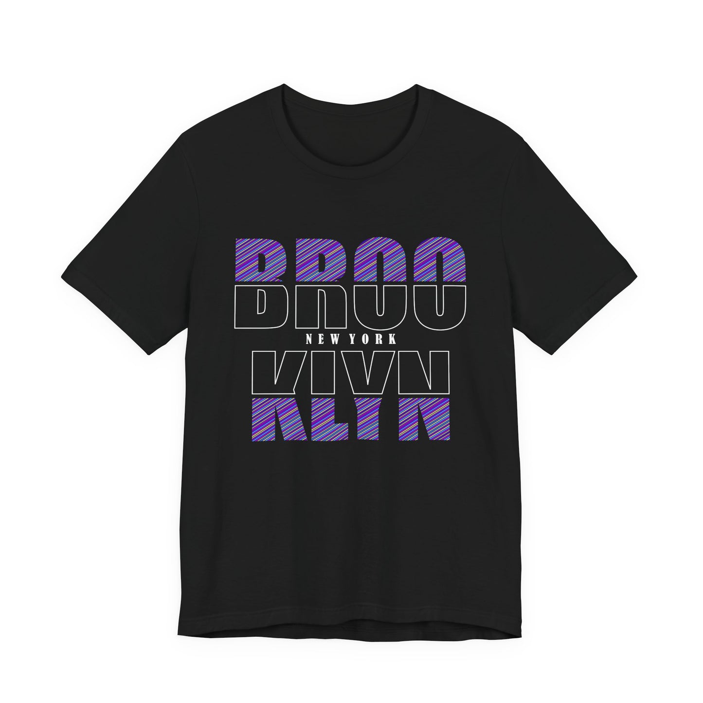 Black t-shirt with humorous text and graphic on a white background Brooklyn New York Typography Graphic T-Shirt Casual Wear