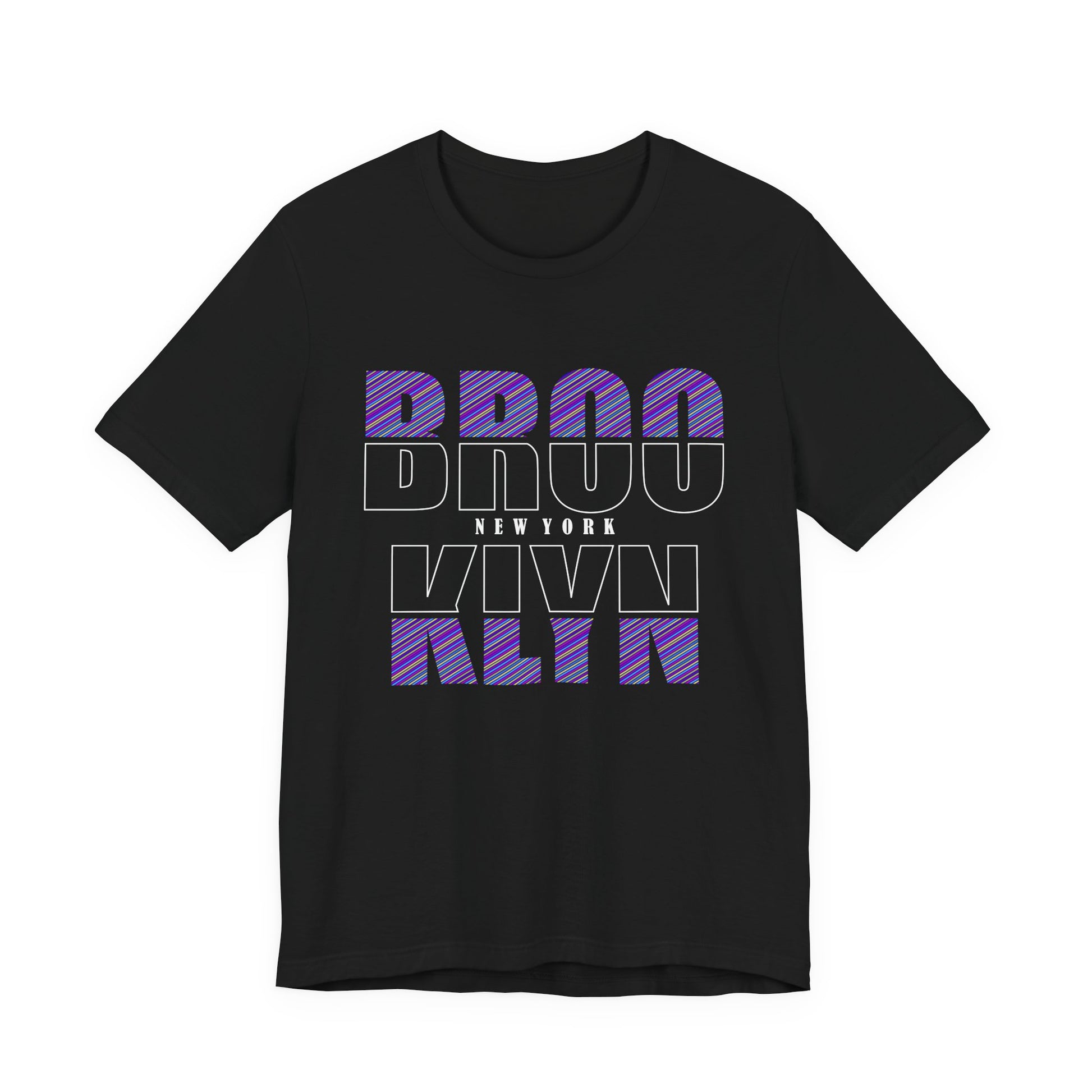 Black t-shirt with humorous text and graphic on a white background Brooklyn New York Typography Graphic T-Shirt Casual Wear