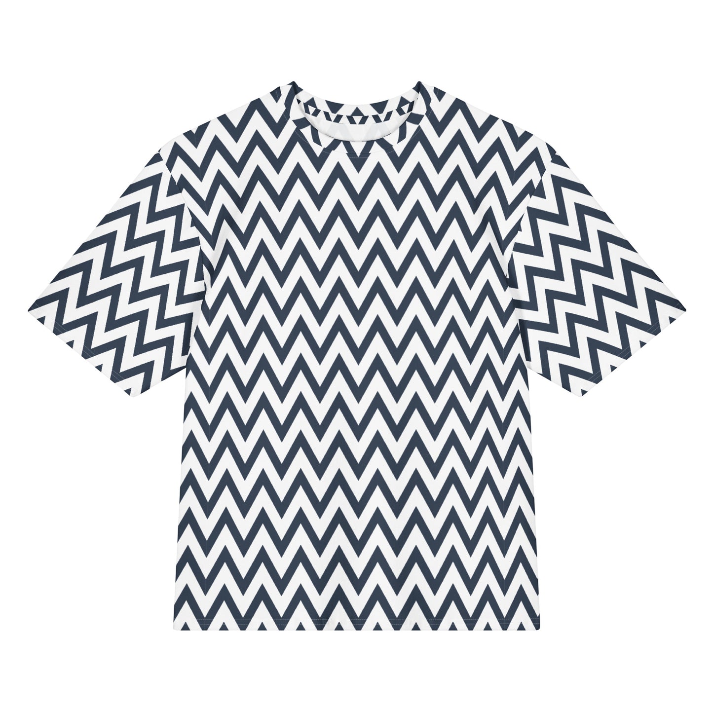 Chevron Zigzag Geometric Oversized Cotton T-Shirt