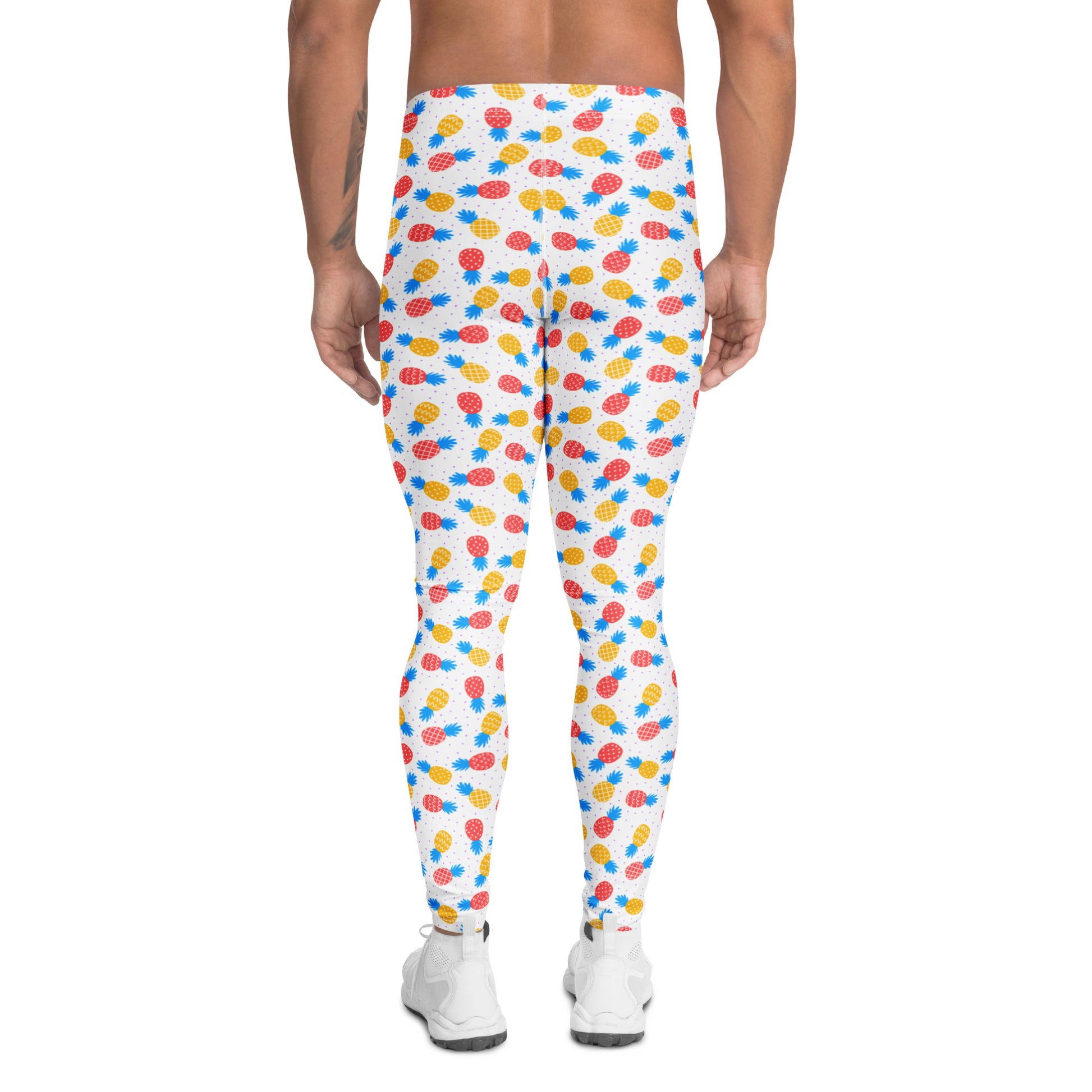Colorful Pineapples Dots Print Leggings for Men’s Active Wear