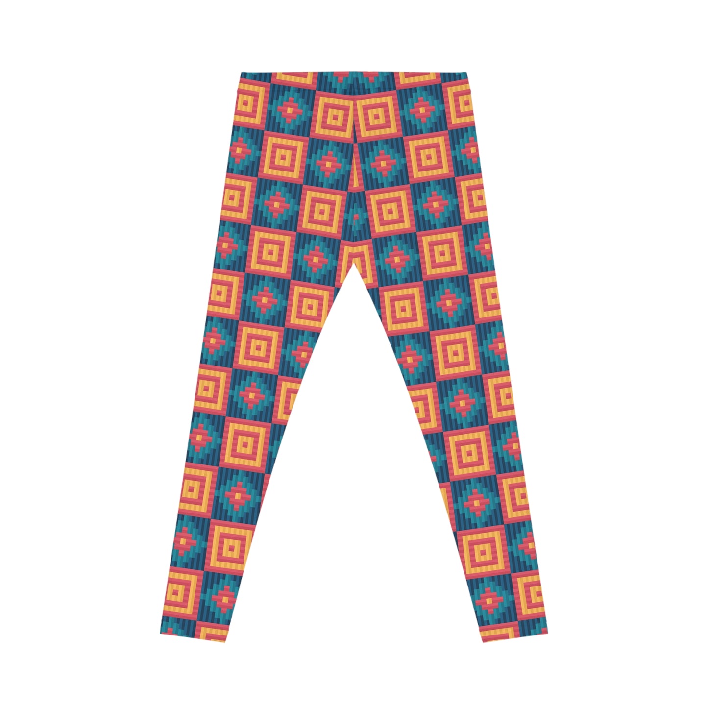 Comfortable Bold Colorful Southwestern Boho Women's Casual Leggings for Activewear