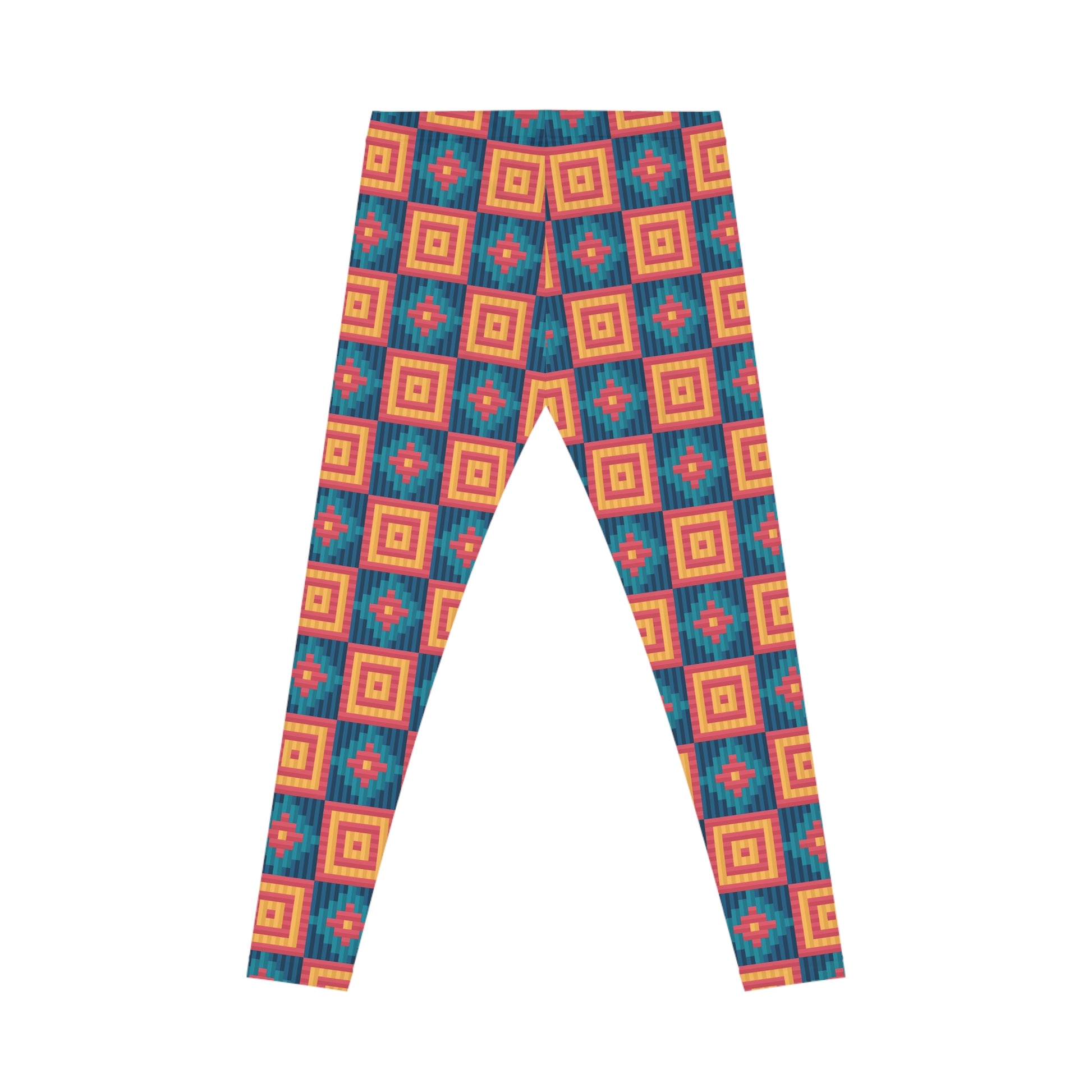 Comfortable Bold Colorful Southwestern Boho Women's Casual Leggings for Activewear