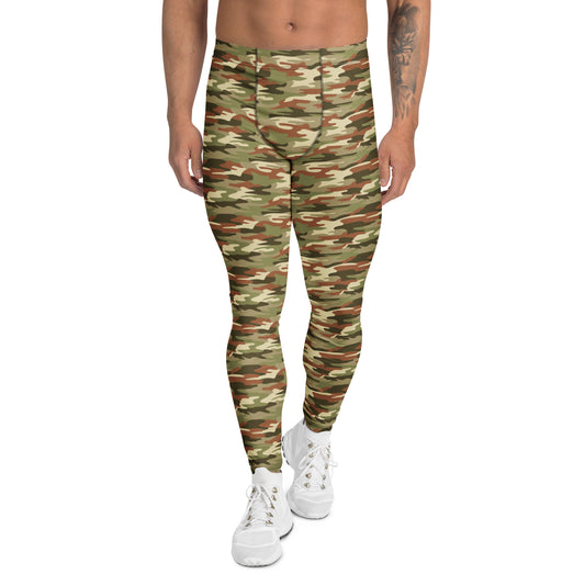 Comfortable Bold Desert Camouflage Print Men's Leggings for Activewear