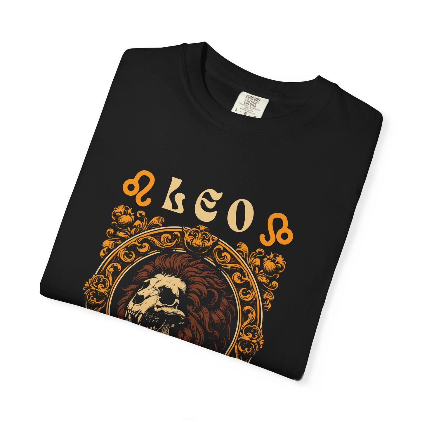 Comfortable Bold Zodiac Skull Lion Leo Sign T-Shirt for Casual Wear