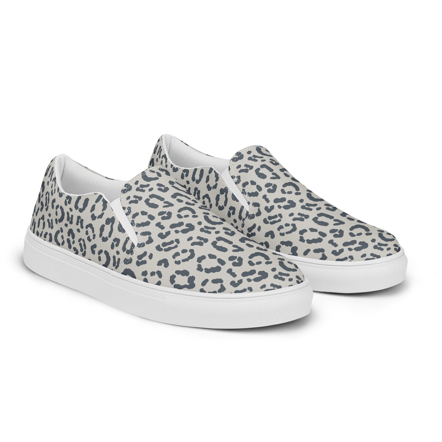 Comfortable Men's Slip-On Canvas Shoes in Leopard Pattern Design