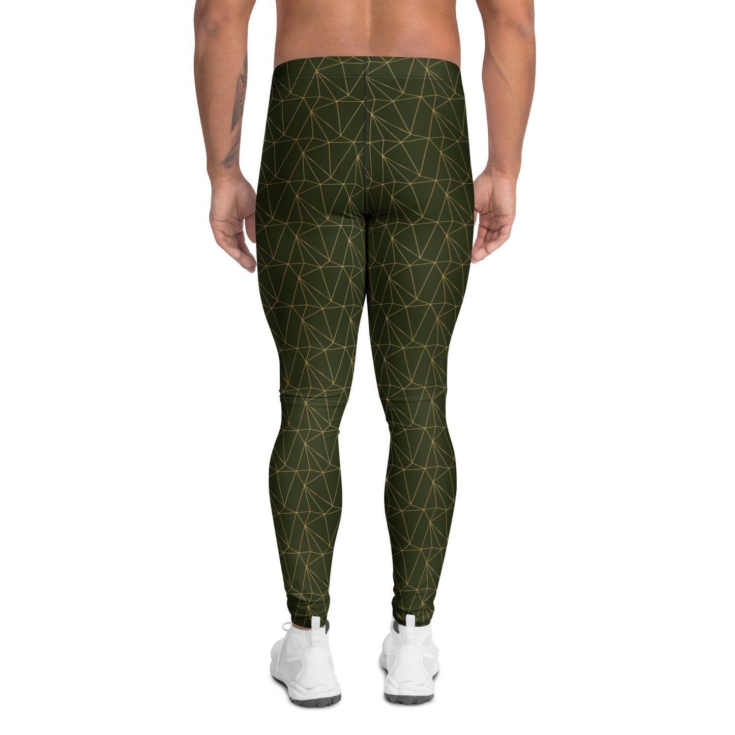 Durable Vintage Geometric Triangles Design Men's Athletic Leggings