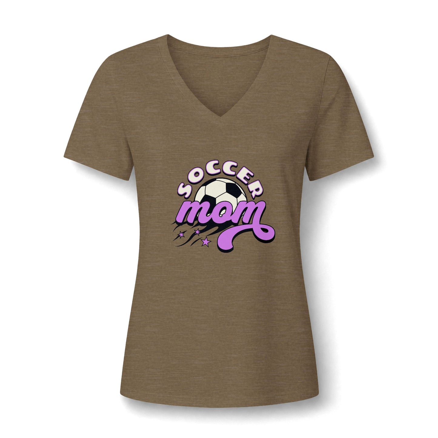 Effortlessly Cool Bold Soccer Mom Graphic Women's V-Neck T-Shirt for Casual Wear