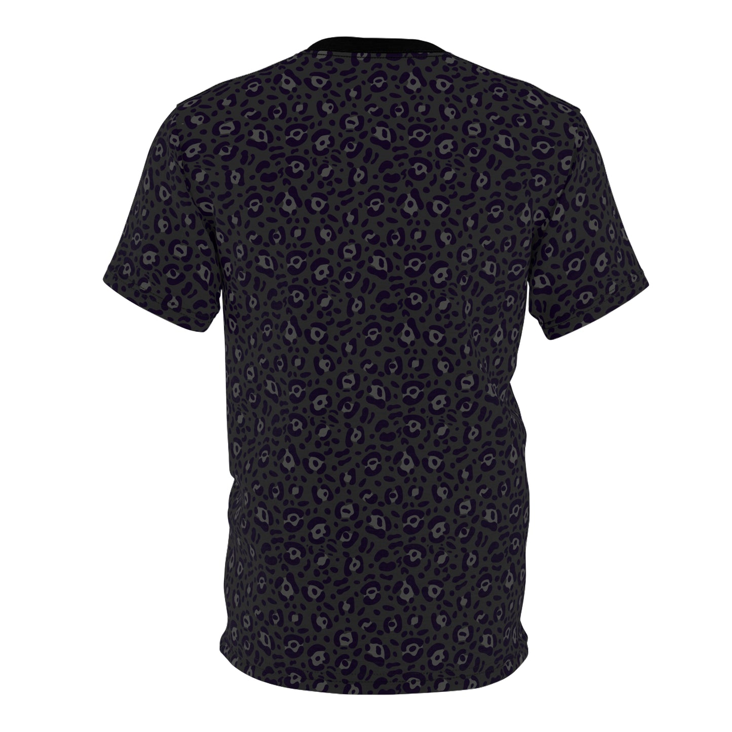 Black t-shirt on a white background Elegant Bold Black Leopard Print T-Shirt for Casual Wear