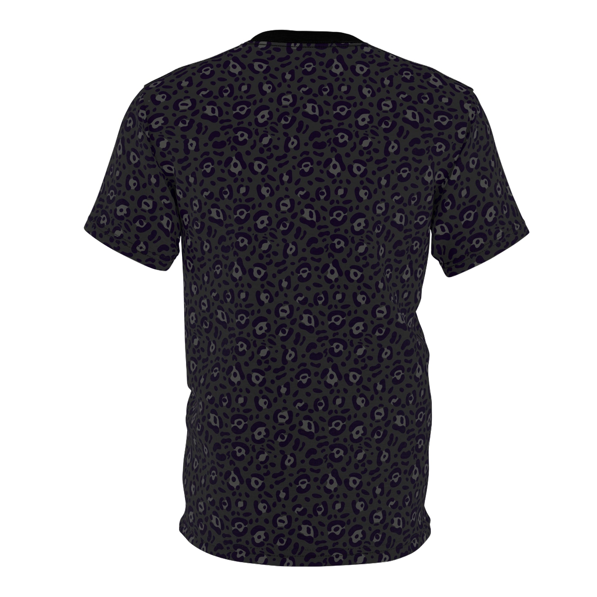 Black t-shirt on a white background Elegant Bold Black Leopard Print T-Shirt for Casual Wear