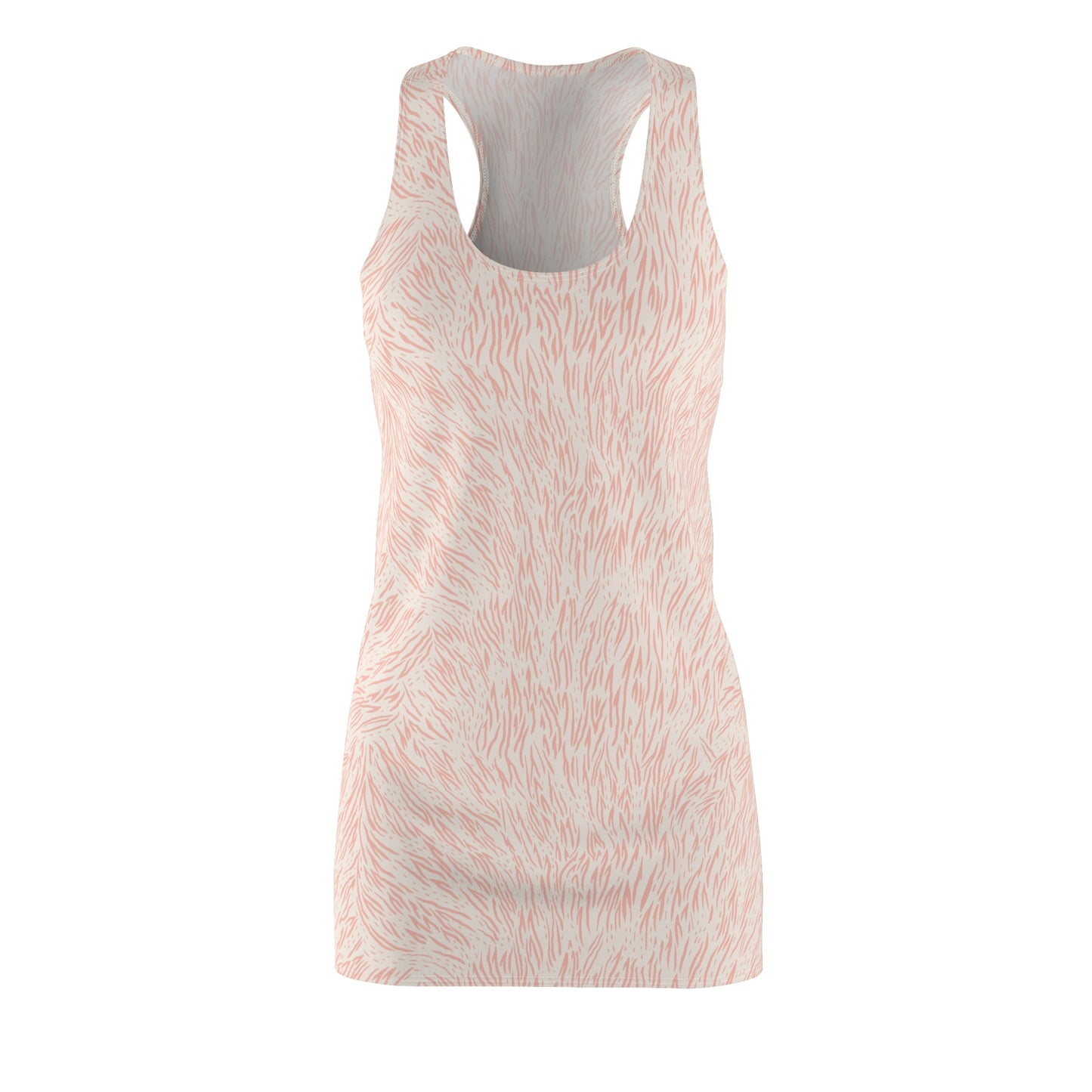 A sleeveless racerback tank top with a textured, abstract brushstroke pattern in light pink and off-white, shown on a plain white background. Elegant Chic Pink Pastel Animal Print Women's Summer Dress Casual Wear