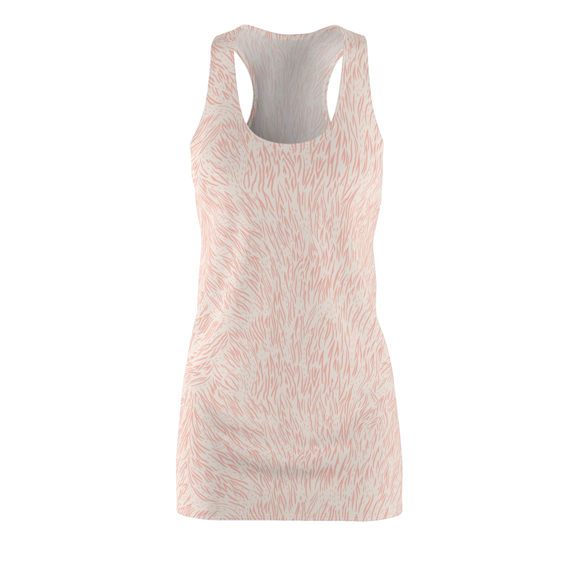 A sleeveless racerback tank top with a textured, abstract brushstroke pattern in light pink and off-white, shown on a plain white background. Elegant Chic Pink Pastel Animal Print Women's Summer Dress Casual Wear