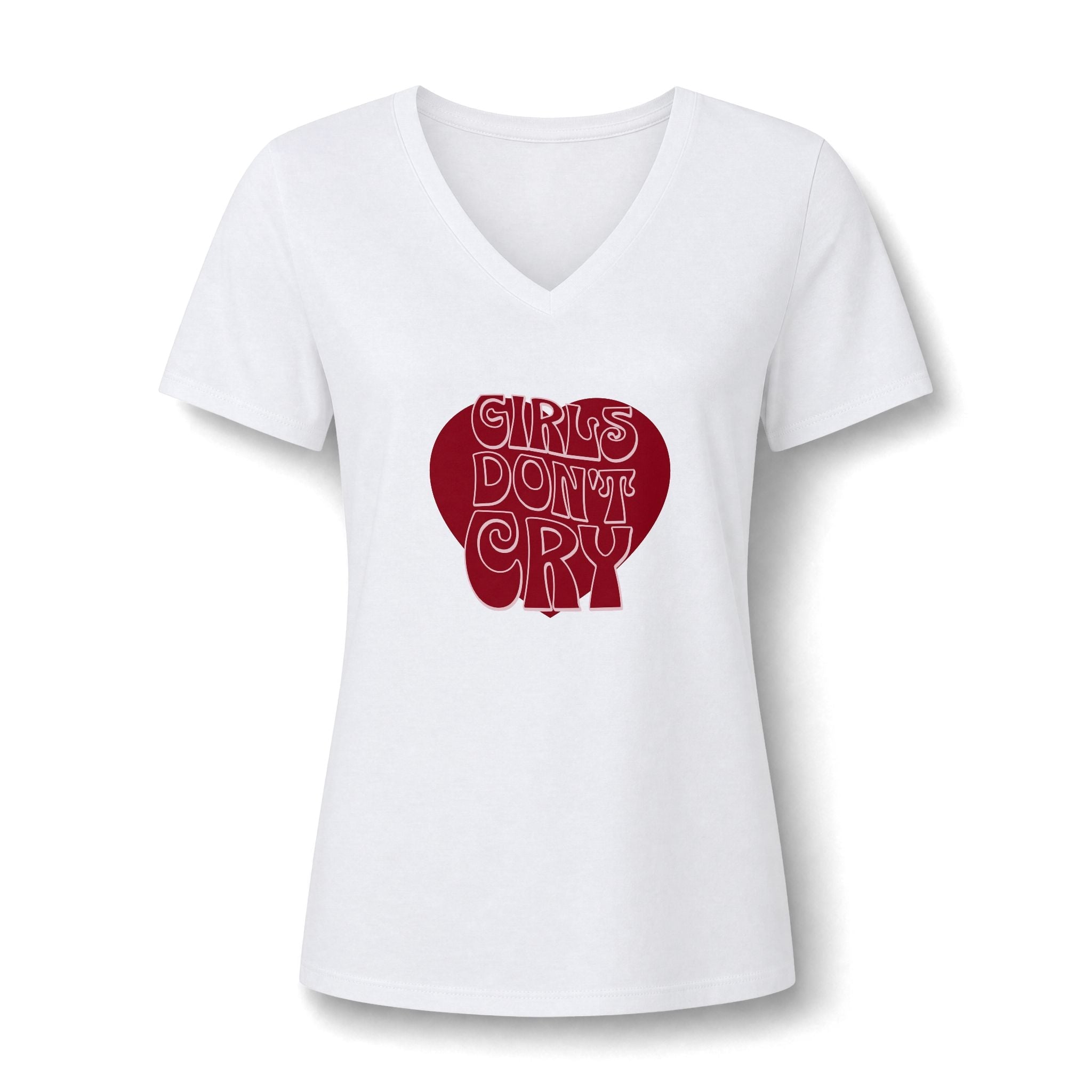 Feminine Girls Don't Cry Women's V-Neck T-Shirt – Tuxow