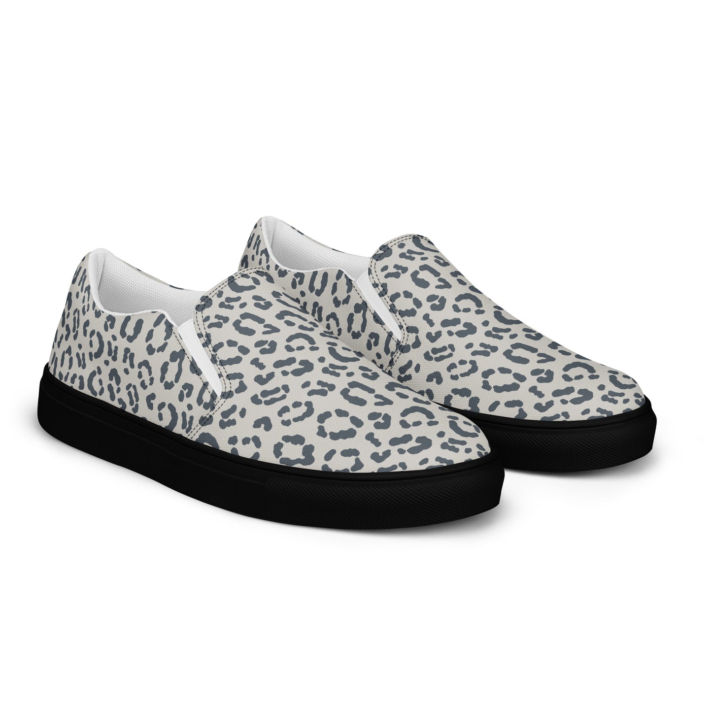 Men’s Fashionable Gray Leopard Print Footwear