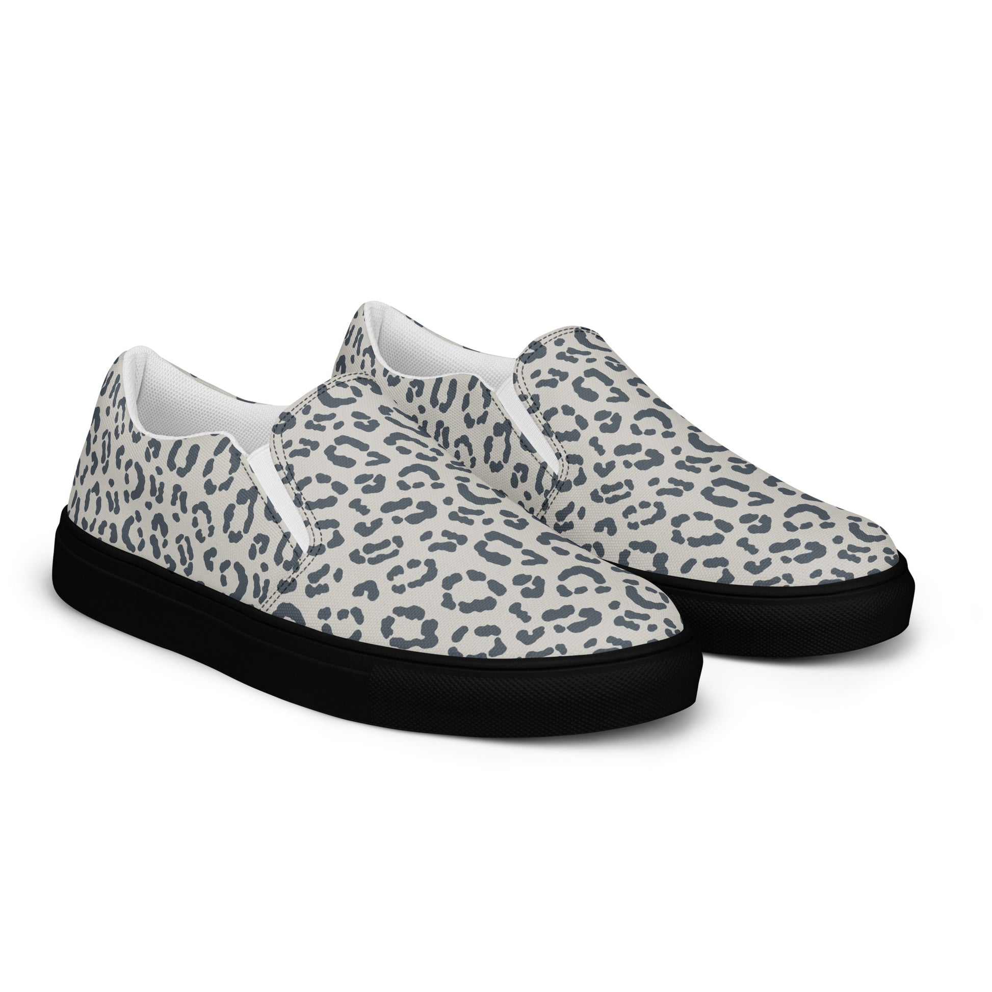 Men’s Fashionable Gray Leopard Print Footwear