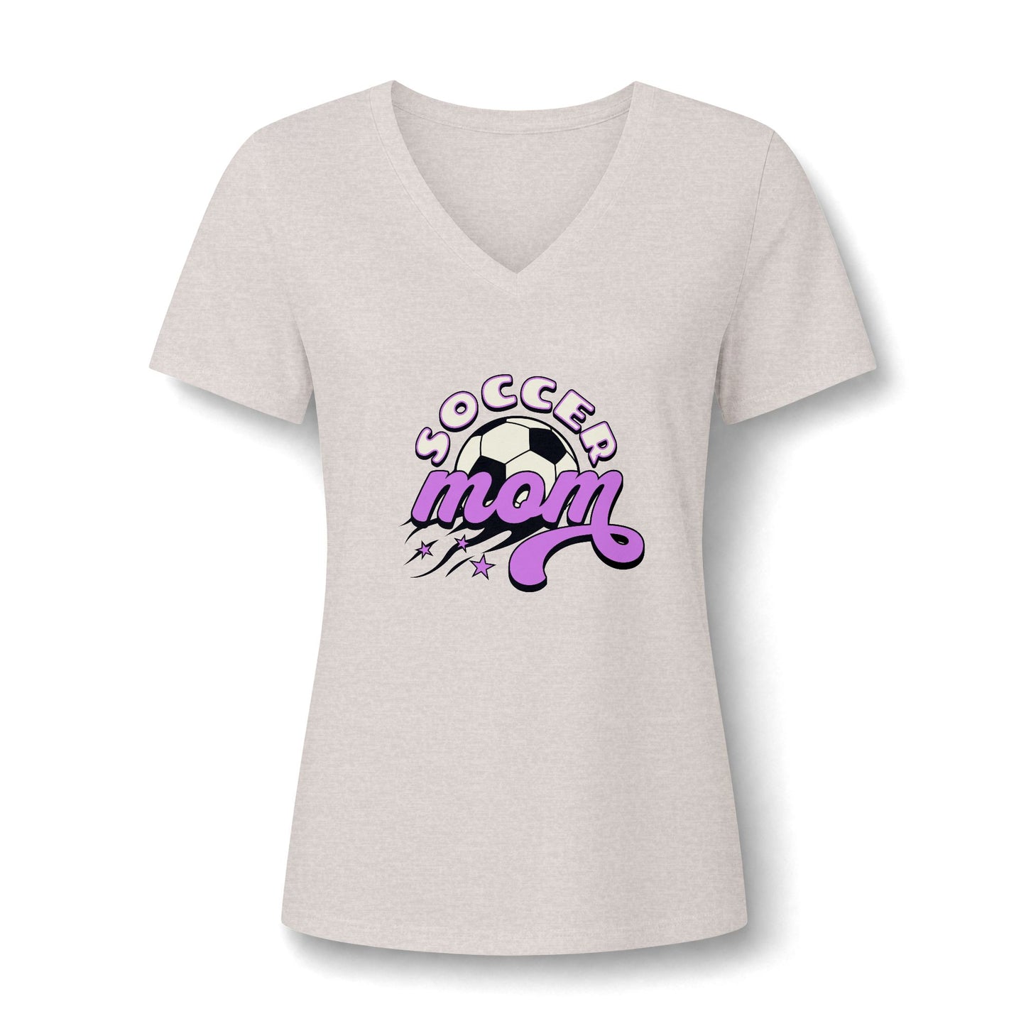 Modern Bold Soccer Mom Graphic Women's V-Neck T-Shirt for Casual Wear