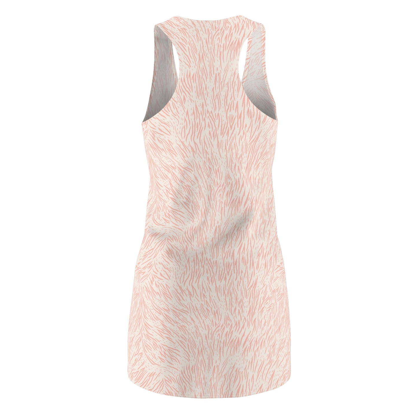 A sleeveless racerback tank top with a light pink and white abstract brushstroke pattern, shown from the back on a plain white background. Modern Chic Pink Pastel Animal Print Women's Summer Dress Casual Wear