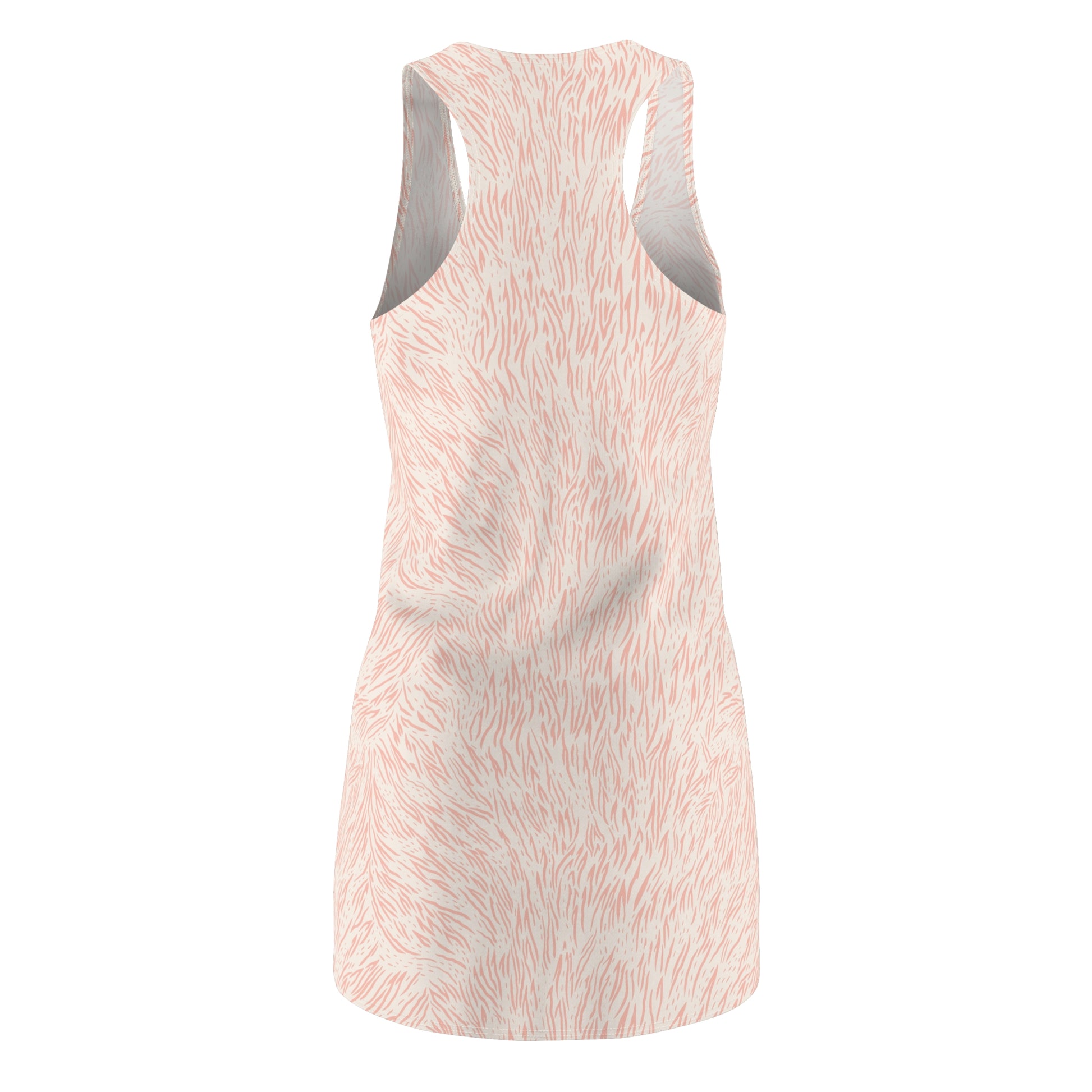A sleeveless racerback tank top with a light pink and white abstract brushstroke pattern, shown from the back on a plain white background. Modern Chic Pink Pastel Animal Print Women's Summer Dress Casual Wear