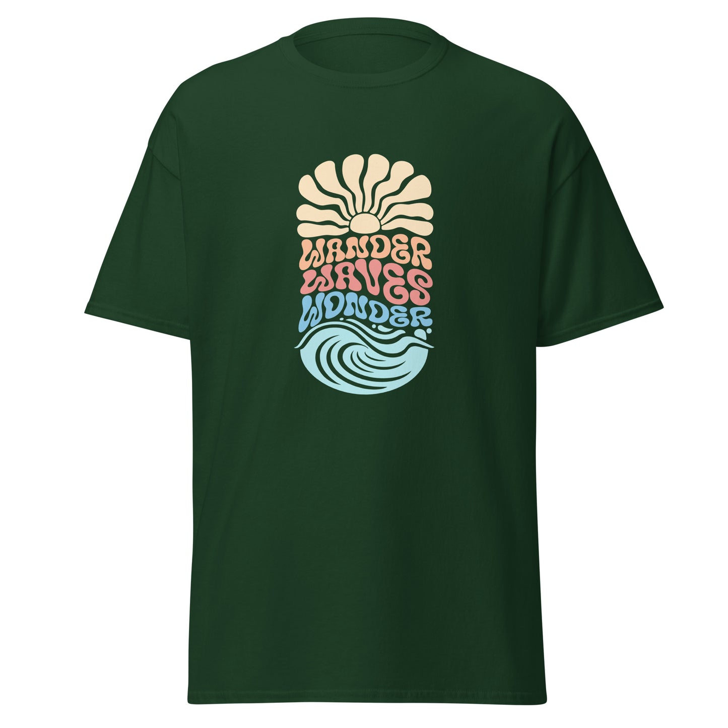 Simple Yet Striking Wave Graphic Casual T-Shirts