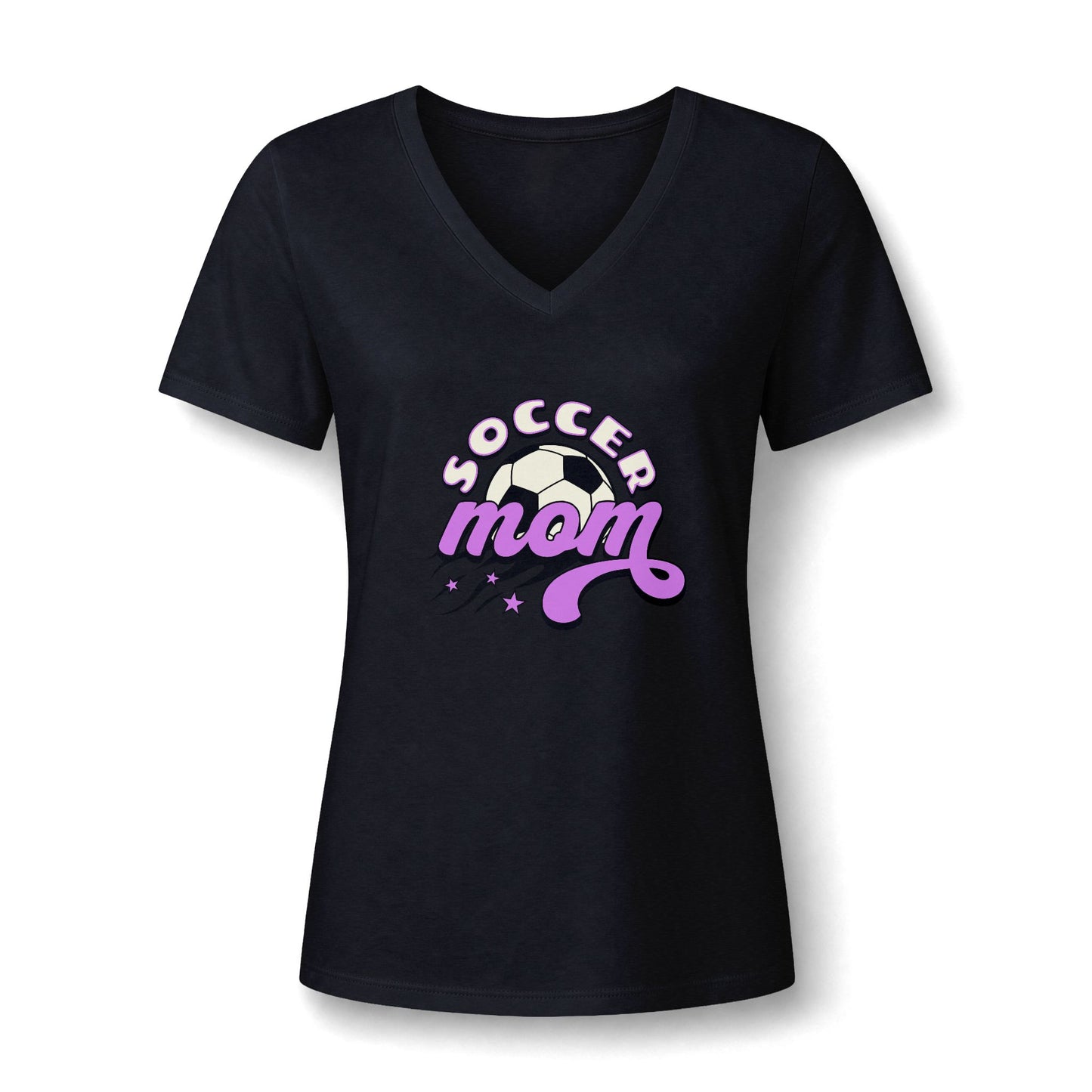 Stylish Bold Soccer Mom Graphic Women's V-Neck T-Shirt for Casual Wear