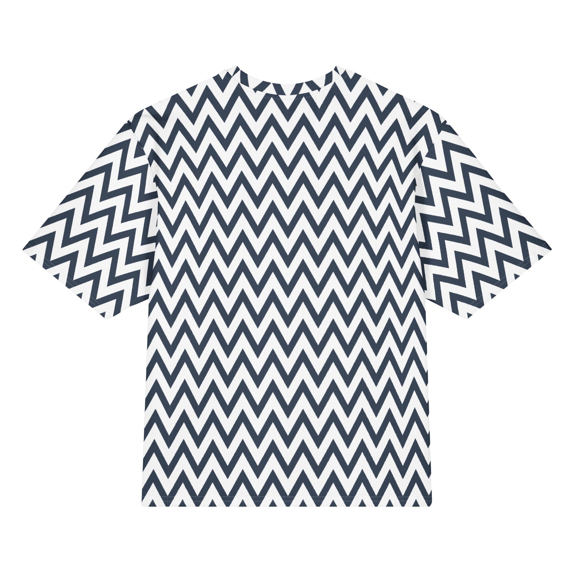 Stylish Chevron Zigzag Geometric Oversized Cotton T-Shirt for Casual Street Wear