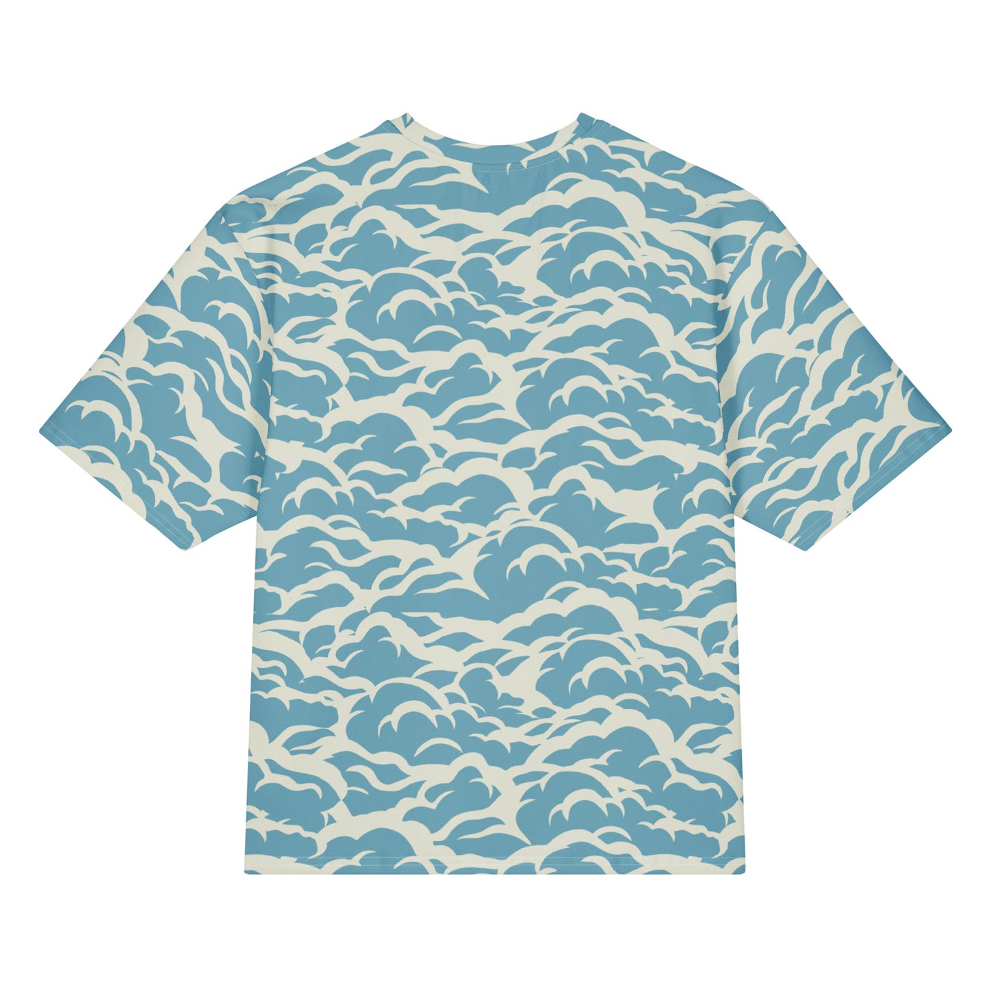 Stylish Comfortable Oversized Cotton T-Shirt in Sea Waves for Casual Wear