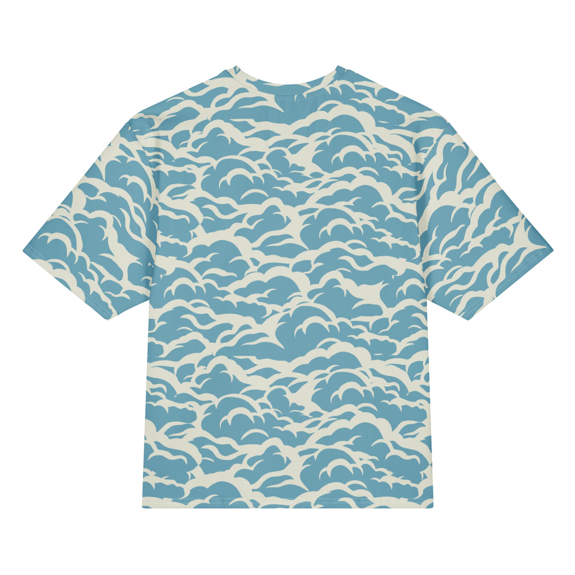 Stylish Comfortable Oversized Cotton T-Shirt in Sea Waves for Casual Wear