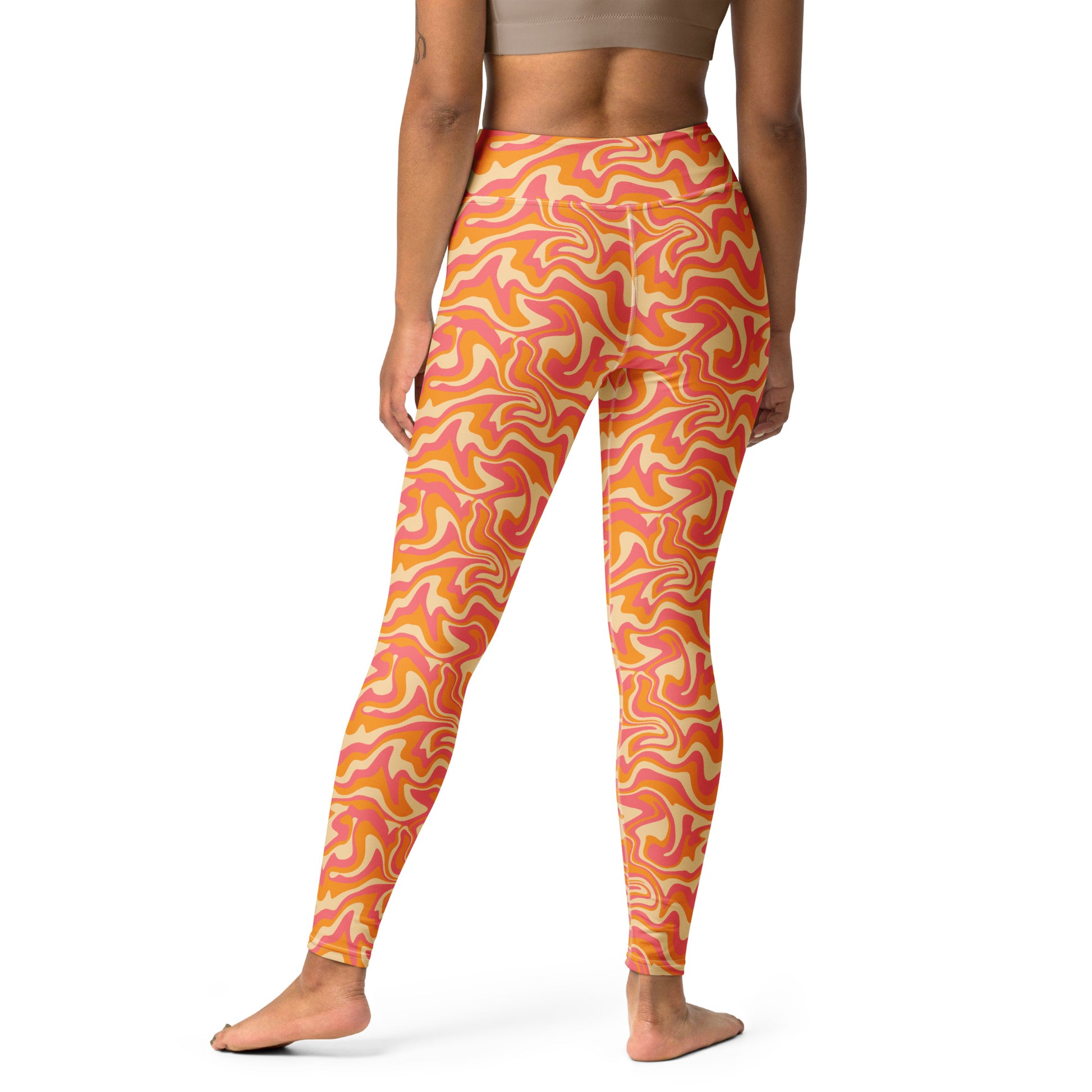 Stylish Retro Groovy Hippie Aesthetic Yoga Leggings for Fitness and Fashion