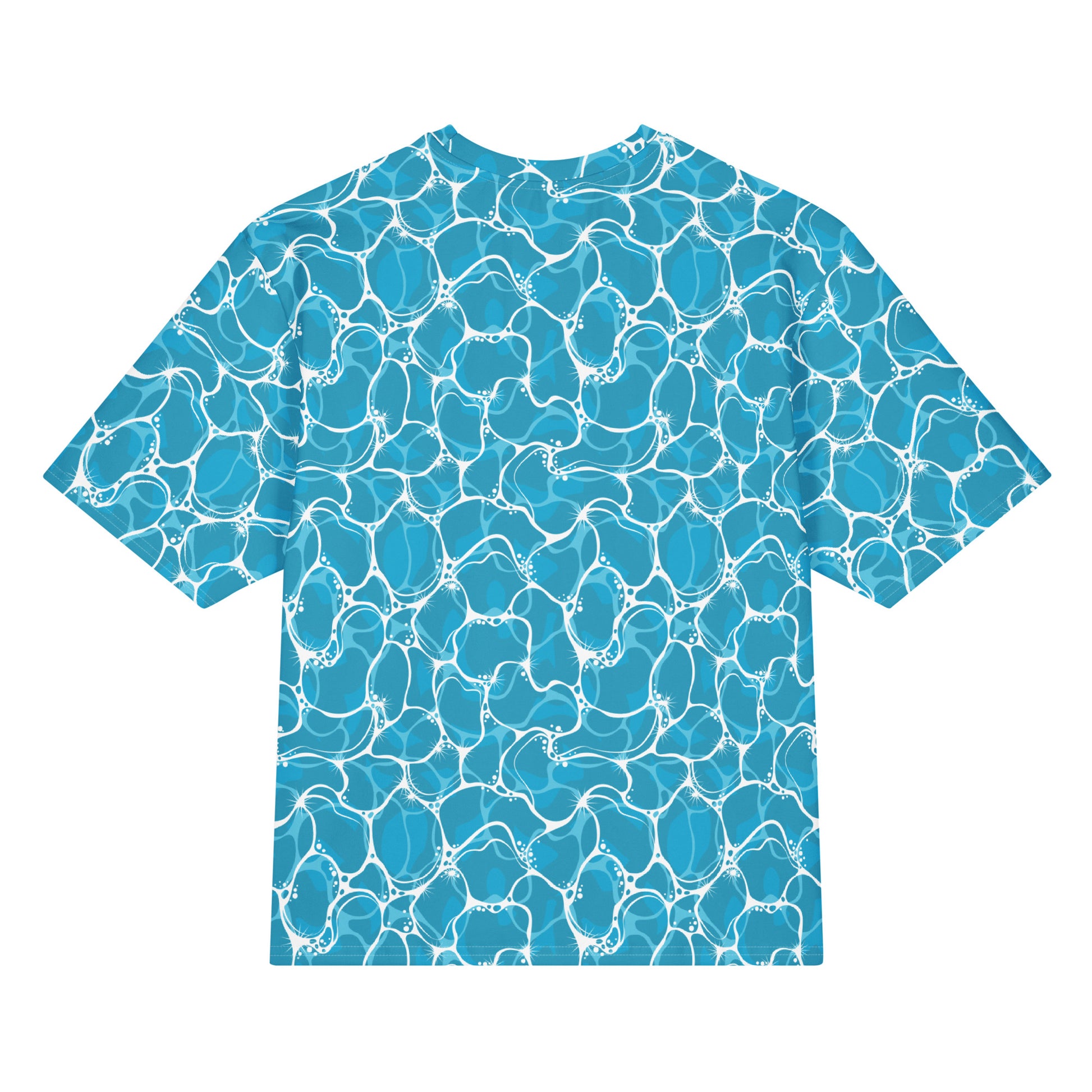Stylish Tropical Water Pattern Design on a Relaxed Fit Oversized Cotton T-Shirt