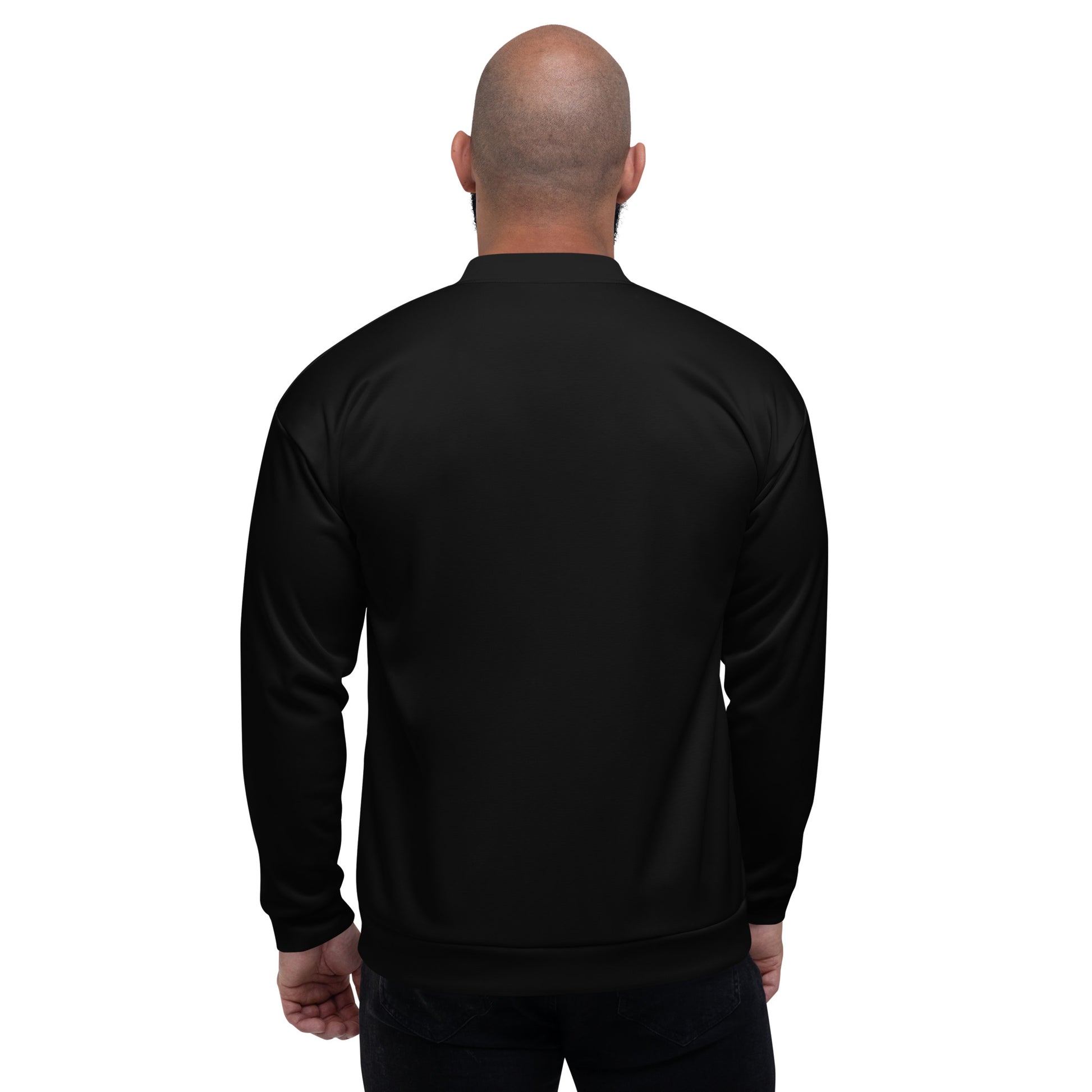 Timeless Essential Minimalist Solid Black Unisex Bomber Jacket