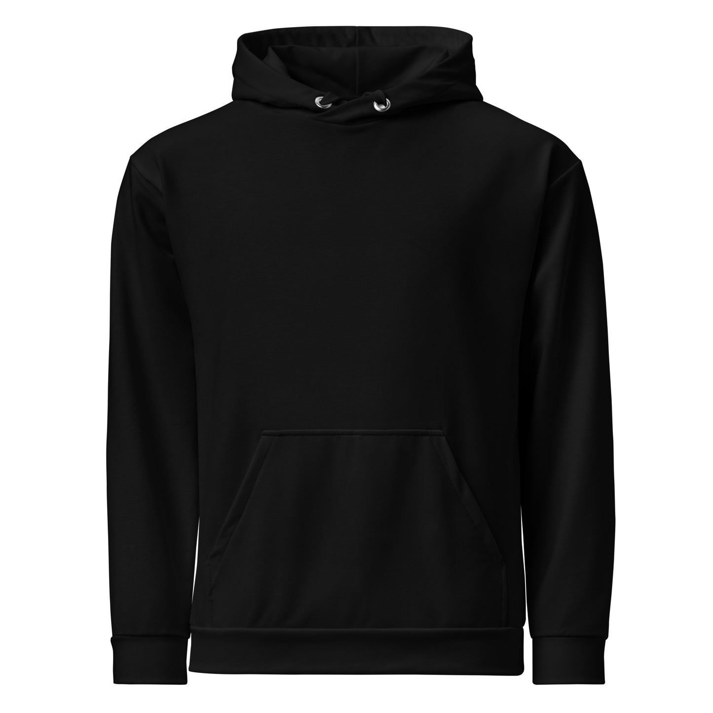 Black hoodie on a white background Unique Bold Minimalist Solid Plain Dark Black Hoodie for Casual Wear