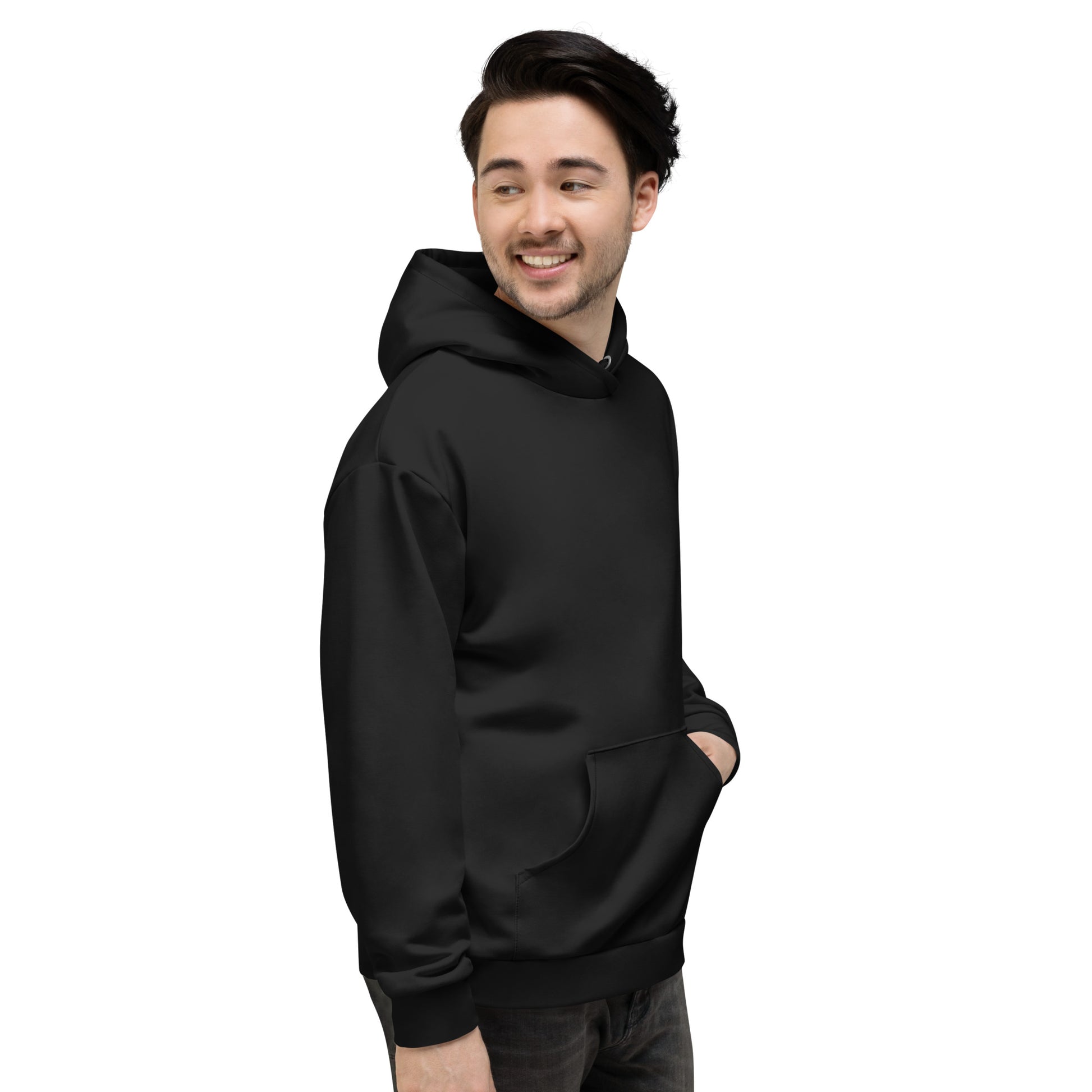 Unique Minimalist Bold Plain Midnight Black Hoodie for Relaxed Wear