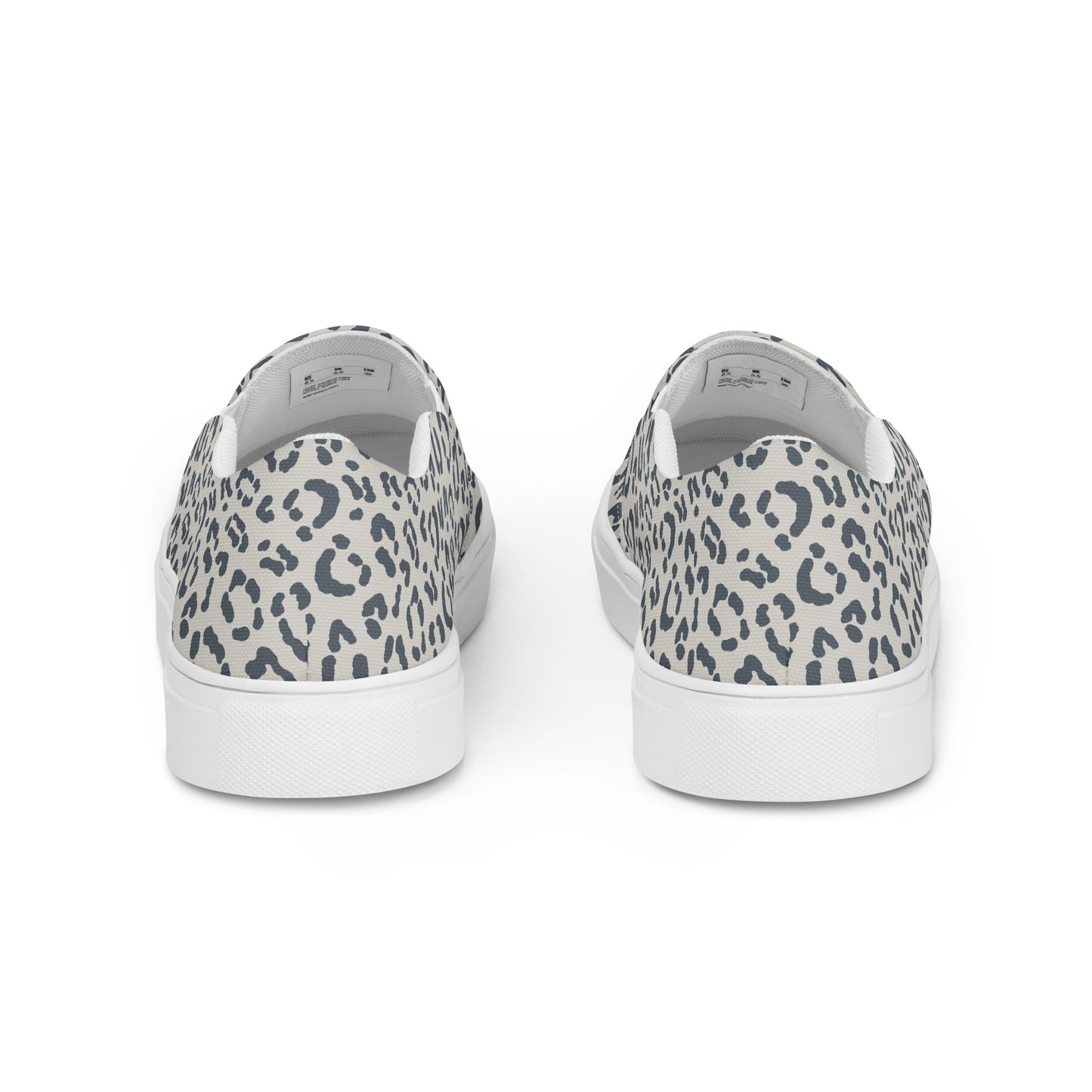 Unique Sleek Gray Leopard Print Men's Slip-On Canvas Shoes for Everyday Style