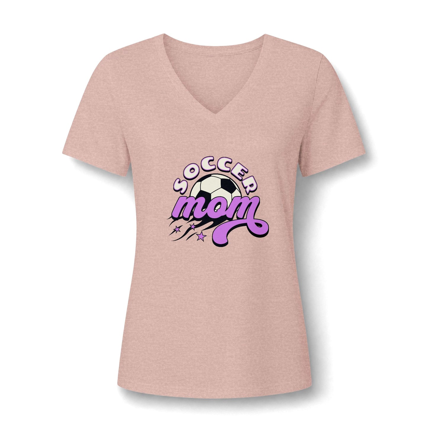 Versatile Bold Soccer Mom Graphic Women's V-Neck T-Shirt for Casual Wear