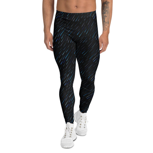 Vibrant Colorful Rain Stripes Men's Leggings