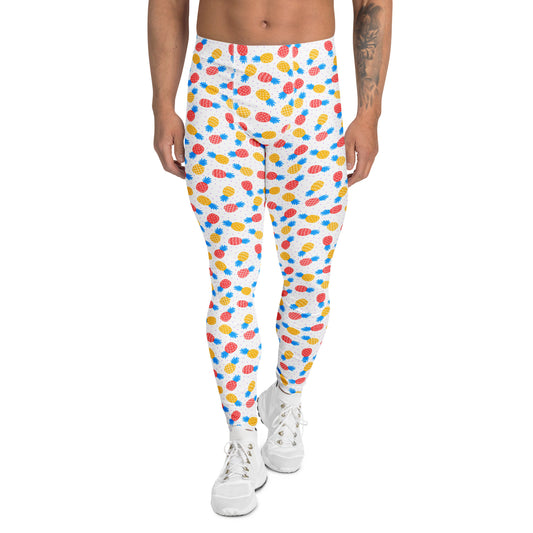 Vibrant Pineapple Pattern Leggings for Men’s Active Wear
