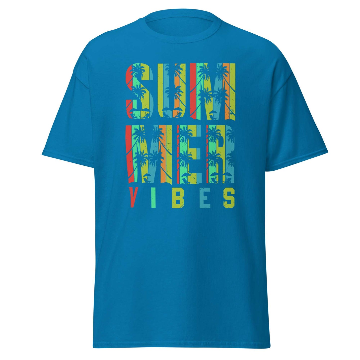 Shop the Summer Vibes Typography Lettering Graphic T-Shirt for a fresh, sunny look. Soft, stylish, and perfect for warm-weather days.